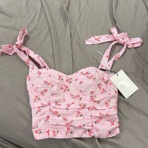 Hello molly pink floral top
